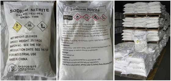 25kg / túi NaNO2 Natri Nitrit 99% Phụ gia trong lớp phủ kim loại