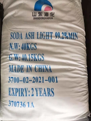 40KG / túi 99,2% Soda Ash Light cho thủy tinh Na2CO3 Natri cacbonat
